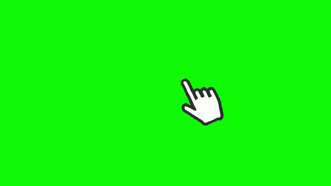 这是白色光标与绿色屏幕。移动光标的绿色屏幕模板。视频素材