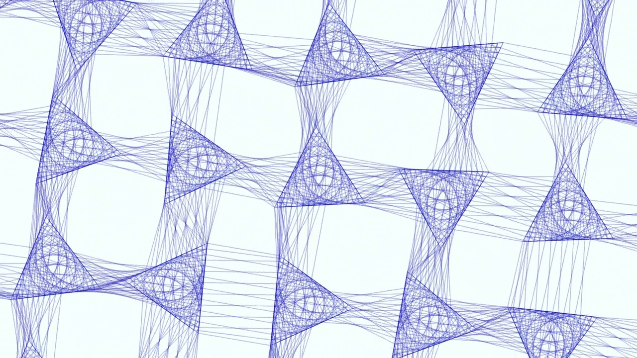 在白色渐变的几何无缝三角形中连接蓝线视频素材