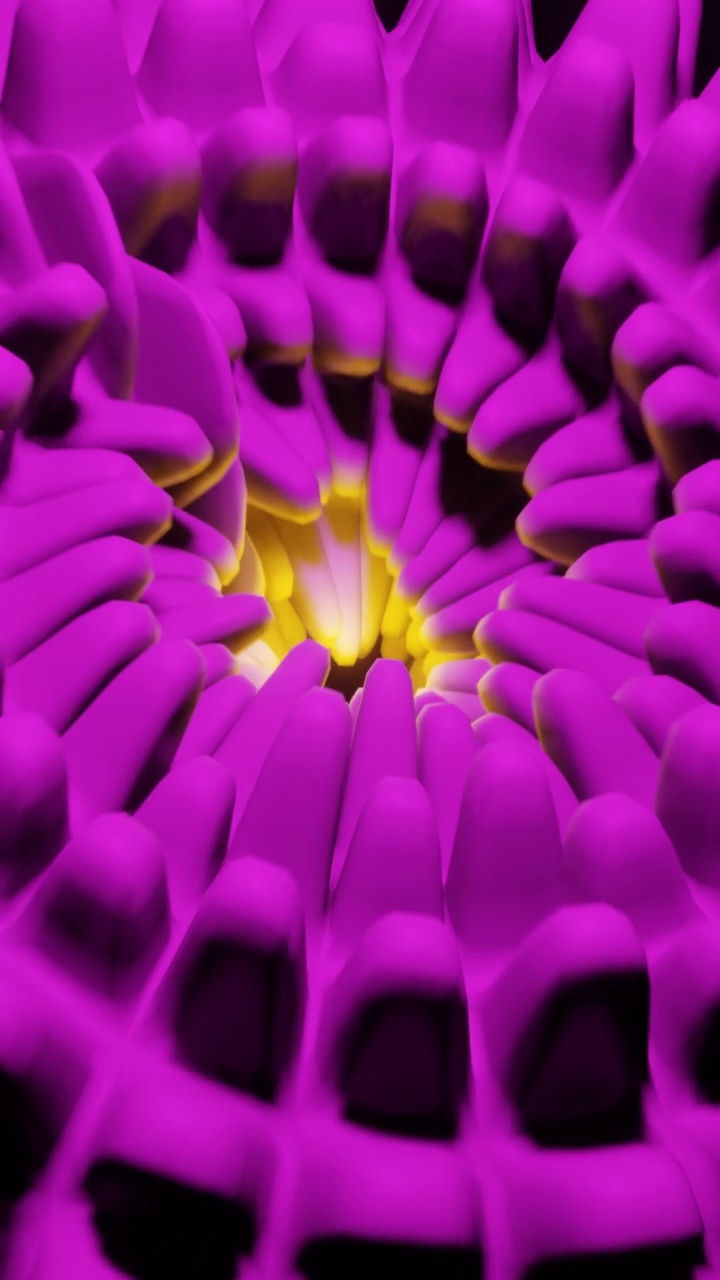 一个超现实的花朵图案的3d渲染动画，中间有一盏灯视频下载