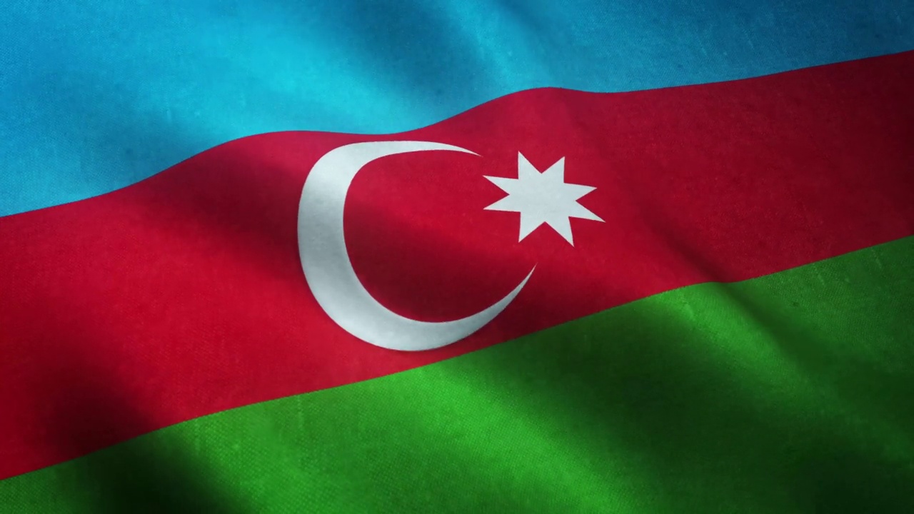 挥舞着阿塞拜疆国旗的数字3D渲染视频素材