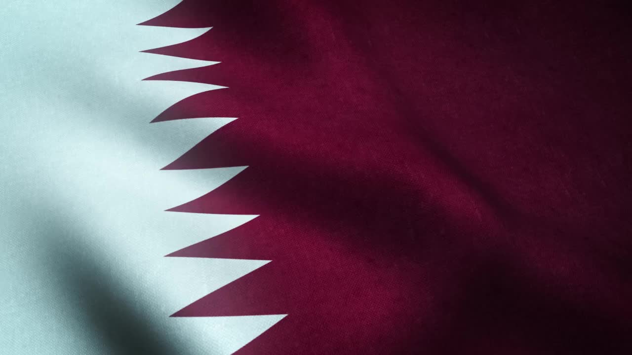 飘扬的巴林国旗的数字3D渲染视频素材