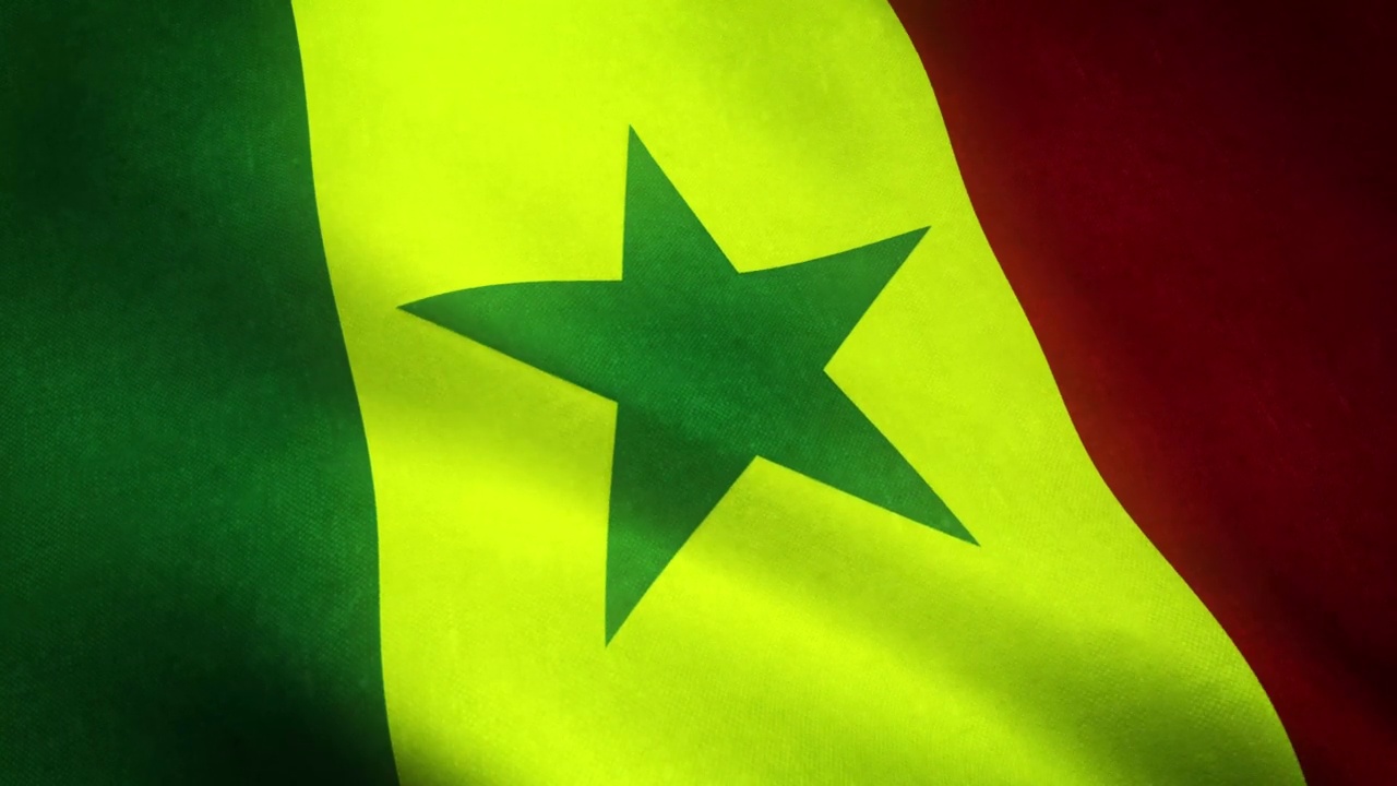 挥舞的塞内加尔国旗的数字3D渲染视频素材