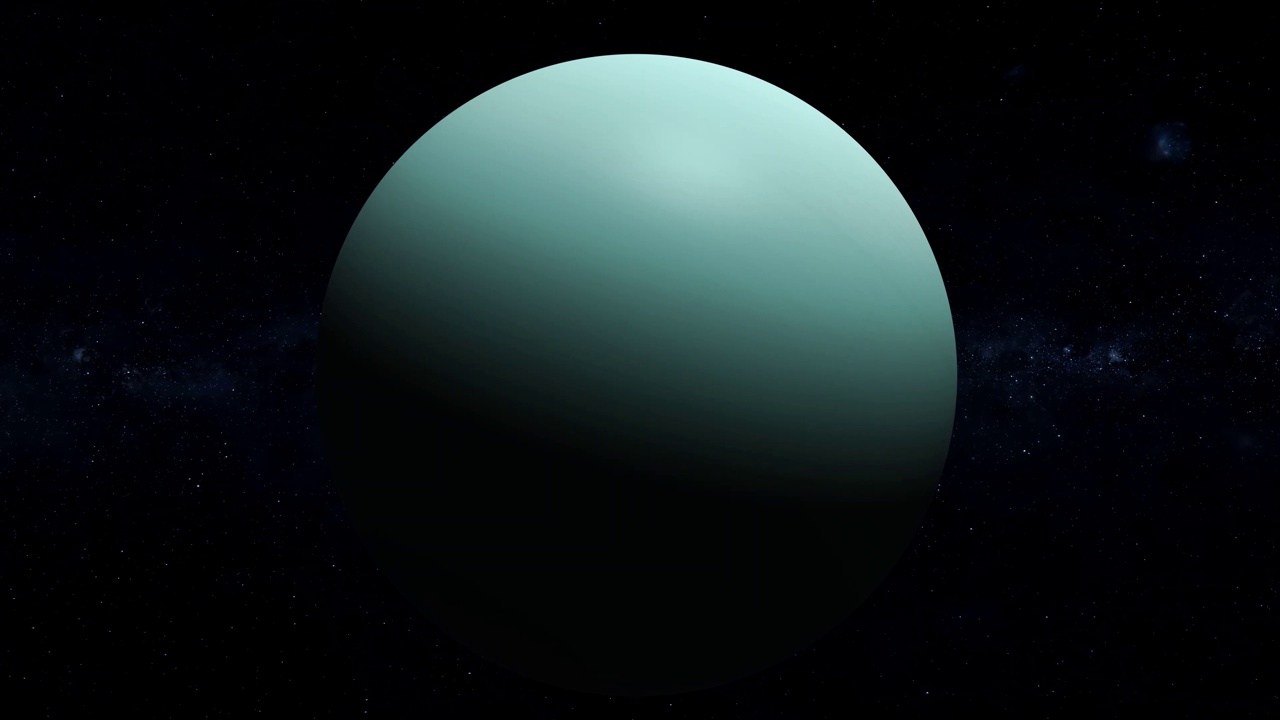三维天王星行星在太空恒星上旋转视频下载