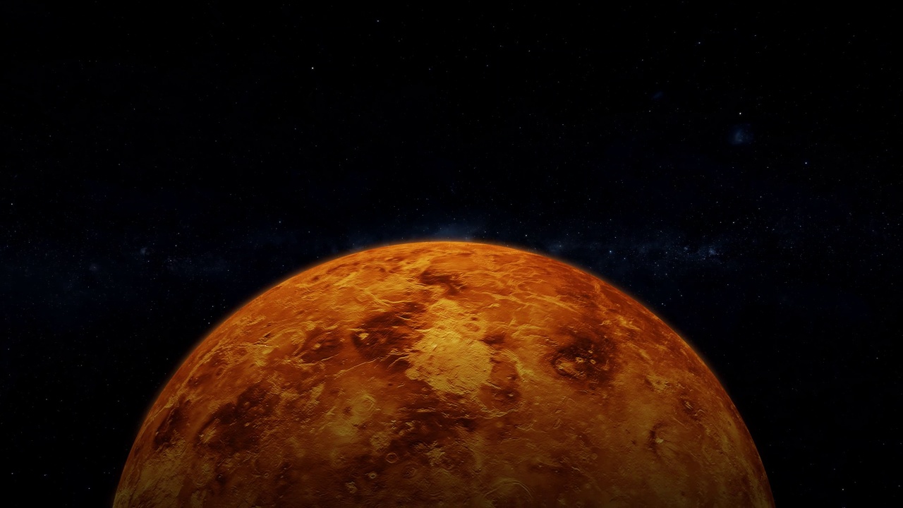 在太空中查看金星表面行星3d视频素材