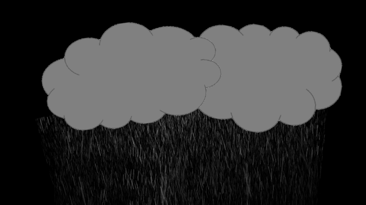 黑云落下雨的动画视频素材