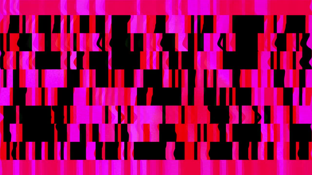 粉色，红色和黑色像素故障屏幕循环动画。视频素材