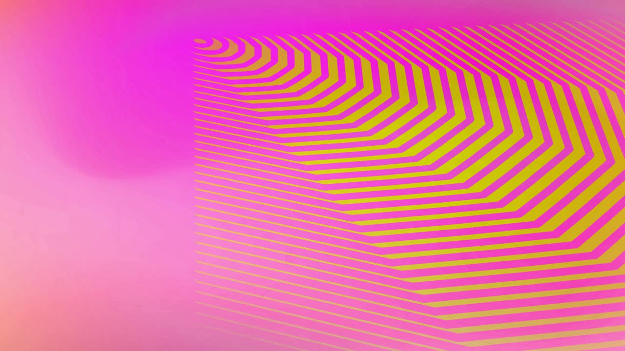 粉色渐变和黄色线条抽象动画。视频素材