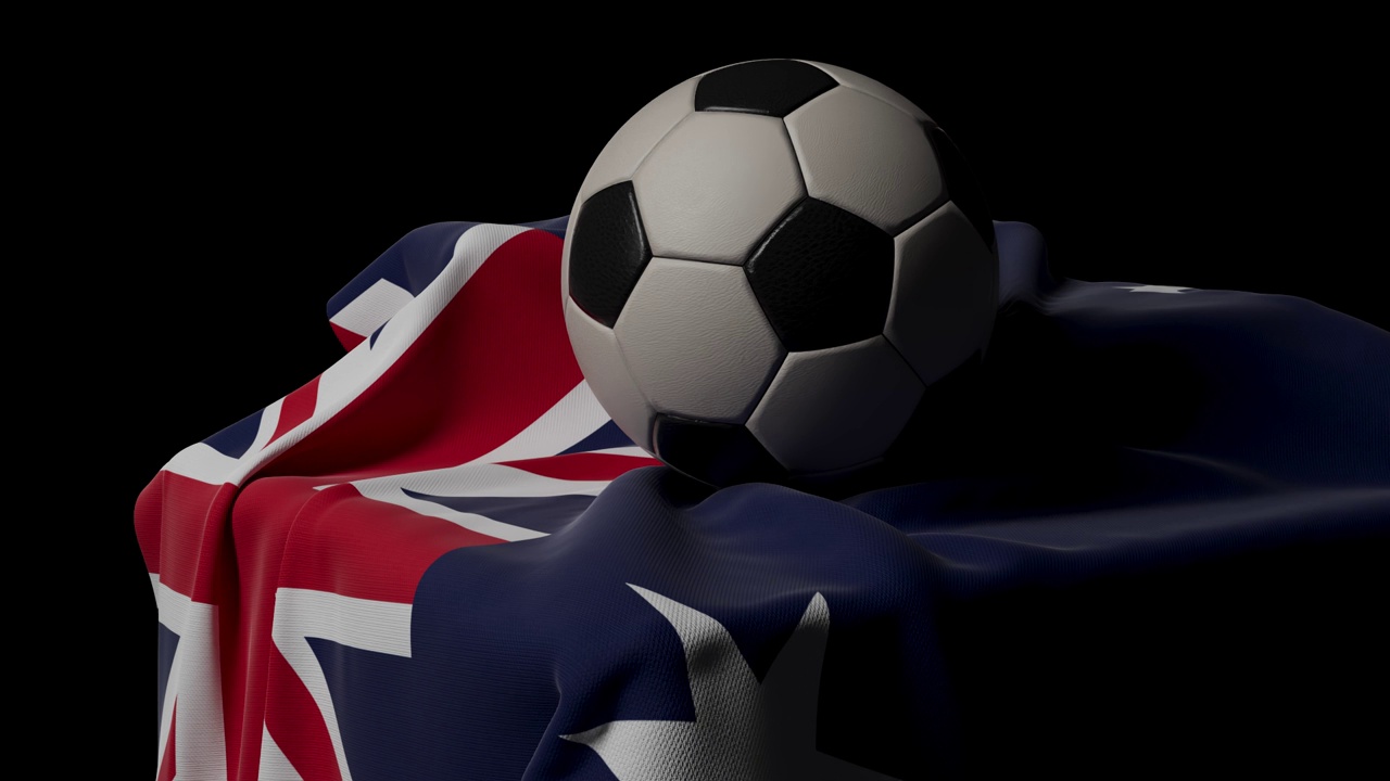 澳大利亚足球旗帜和灯光动画视频下载