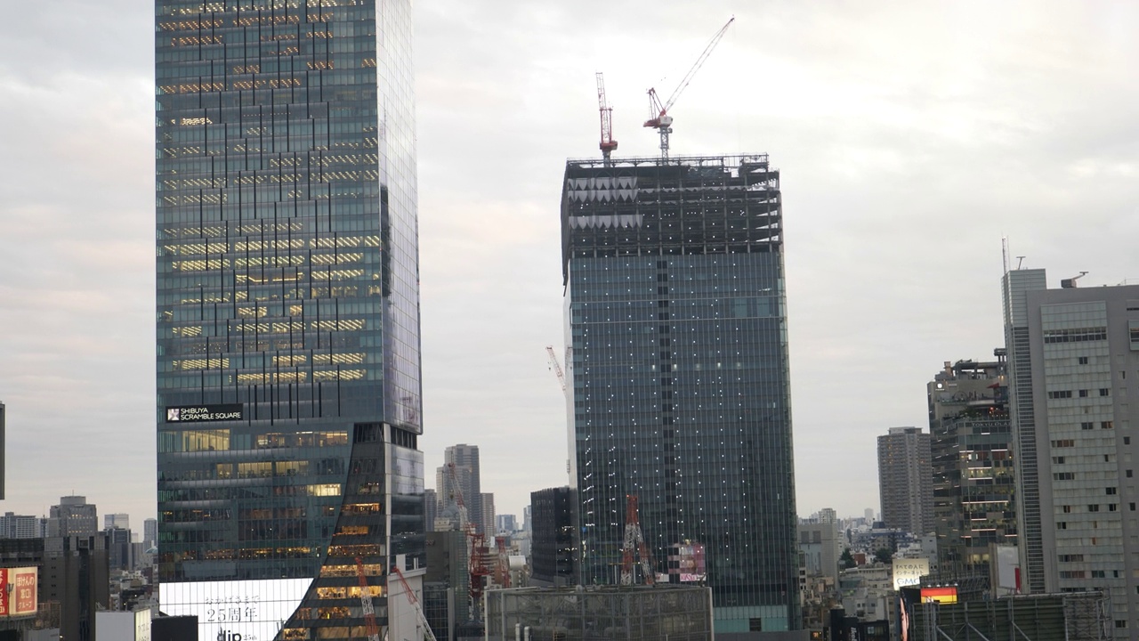 4K拍下的日本东京涩谷区的鸟瞰图。视频素材