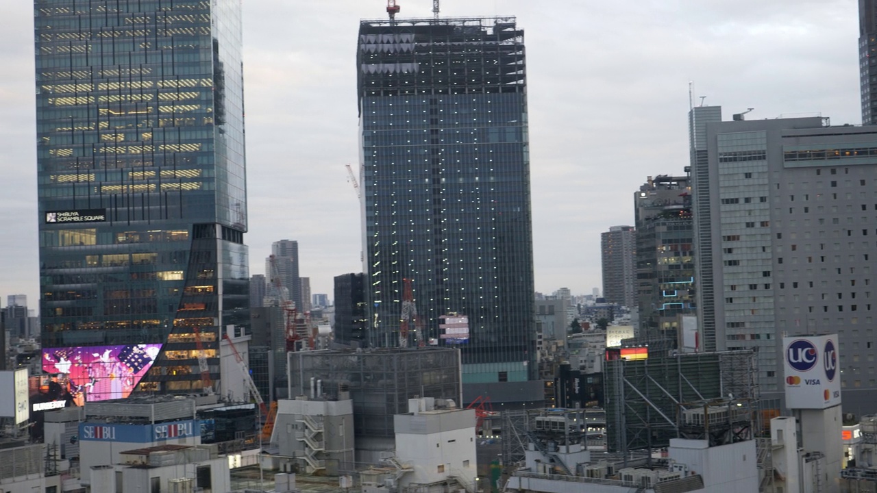 日本东京涩谷区的4K平移鸟瞰图。视频素材