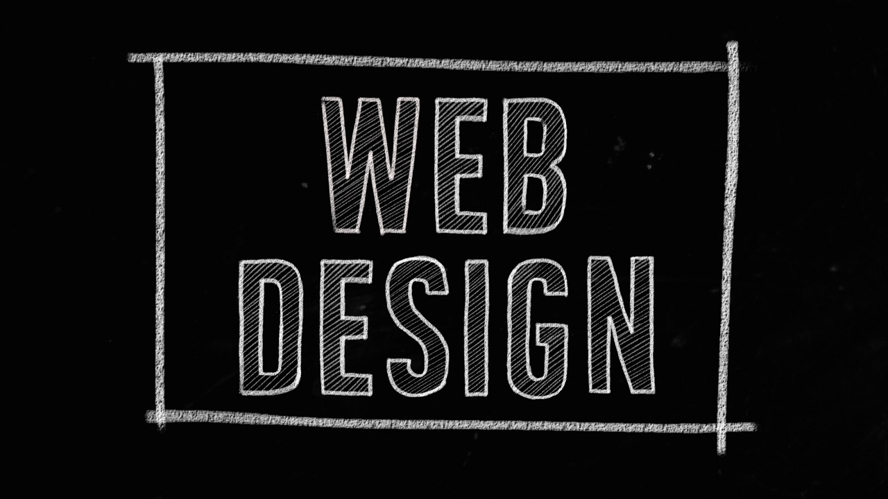 用粉笔写在黑板上的单词“WEB设计师”的动画视频下载