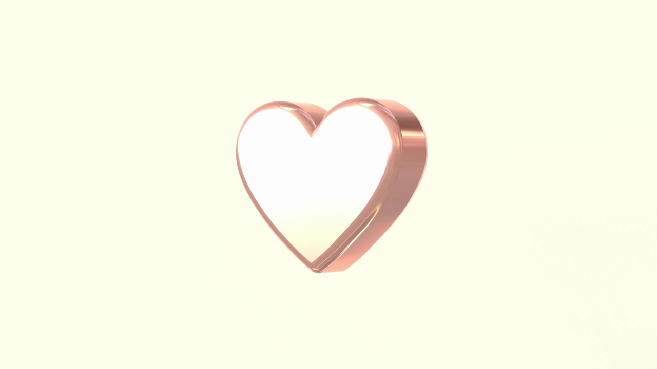 三维渲染心形粉红色金属情人节新年概念视频下载