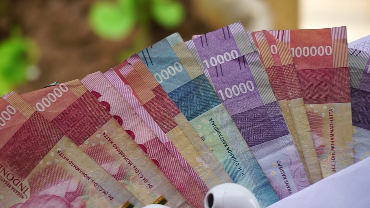 印尼货币的特写镜头视频下载
