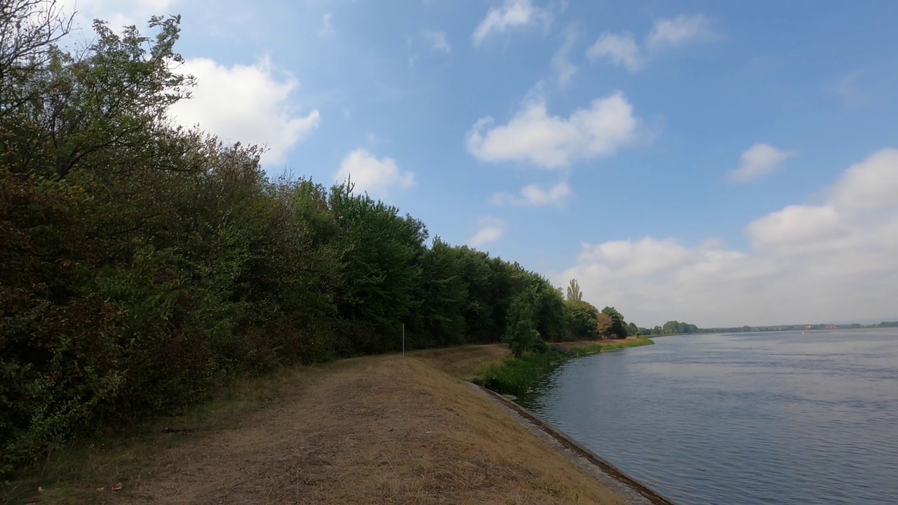 多瑙河，前面的水流很小视频素材