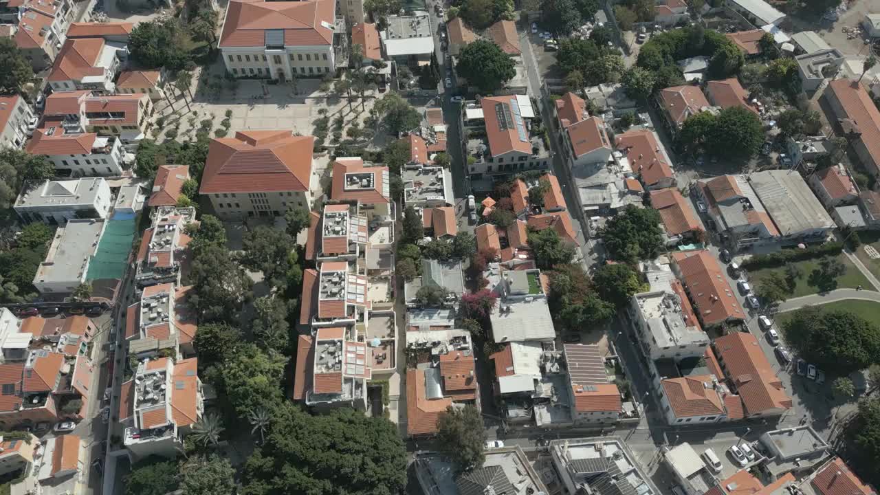 Neve Tzedek的鸟瞰图，以色列特拉维夫的一个犹太社区视频素材