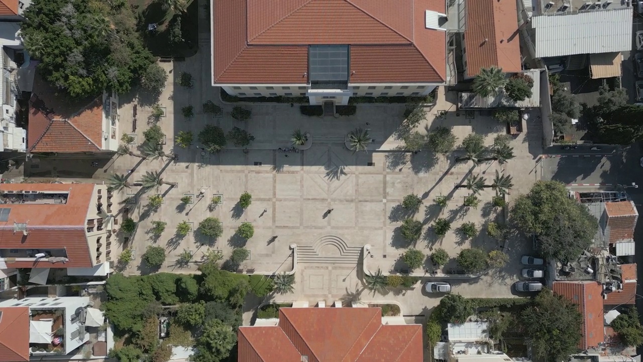 以色列特拉维夫Neve Tzedek区Yehieli街的鸟瞰图视频素材