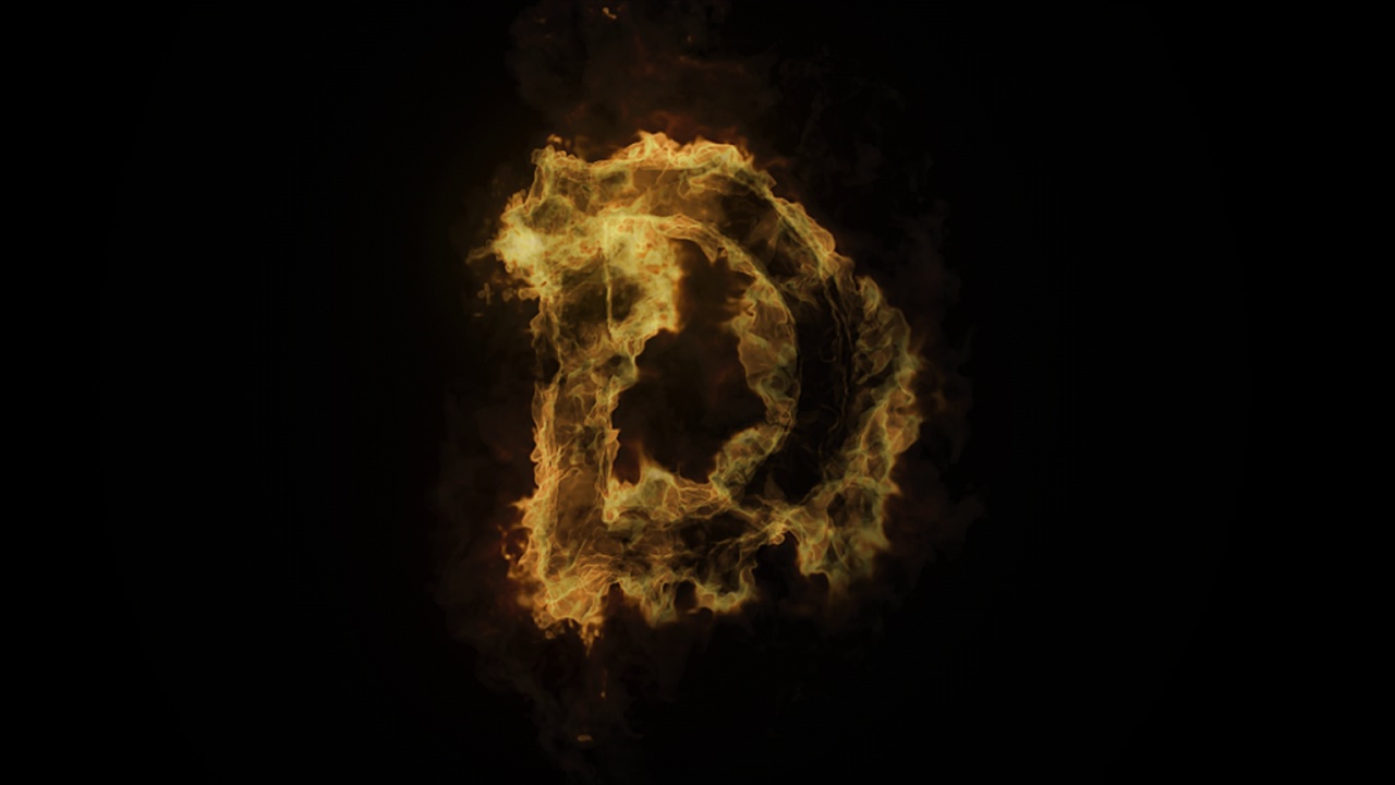 字母D着火了，字母着火了，字母表，阿尔法频道视频素材