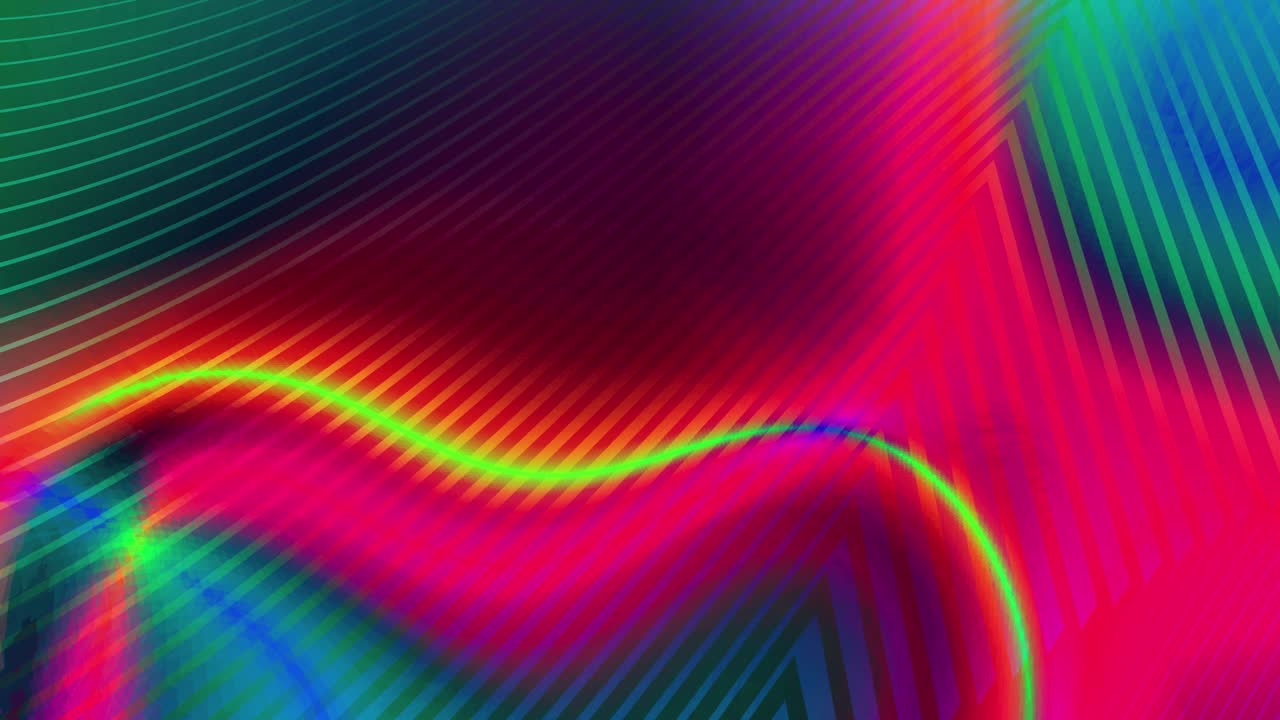 霓虹灯彩色渐变和线条抽象动画。视频下载