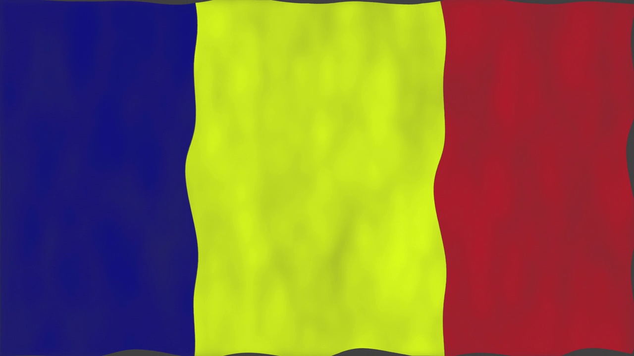 罗马尼亚国旗。无缝循环挥手动画。视频素材