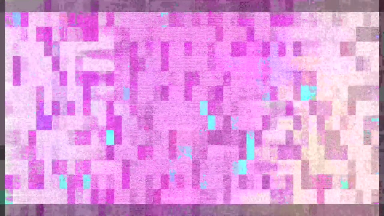紫色和蓝色的故障循环动画像素。视频下载