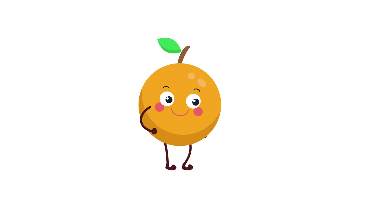 可爱清新的橙色人物行走动画。视频下载