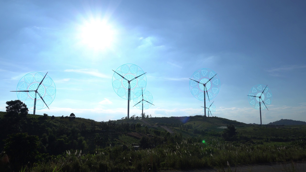 一种具有环境生态标志的全息风轮机可持续清洁能源。视频下载