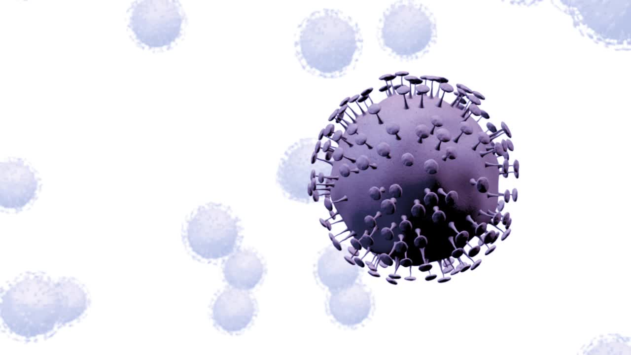 白色背景上的病毒细胞动画视频下载