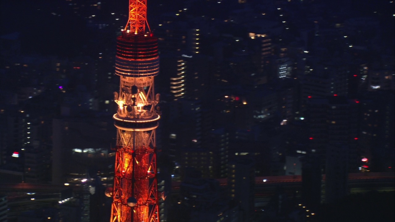 东京空中东京塔港区之夜视频下载
