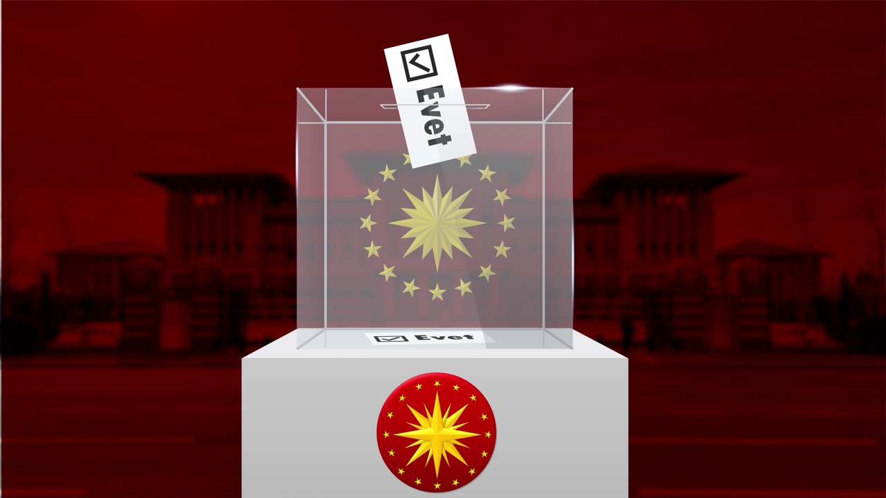 土耳其总统选举。信封投票变成透明塑料循环投票箱动画视频素材