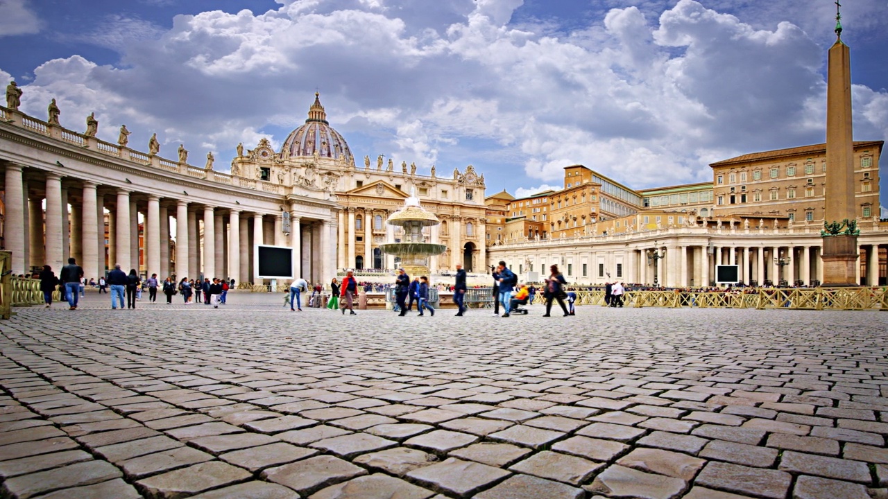 罗马，圣彼得大教堂。梵蒂冈视频下载