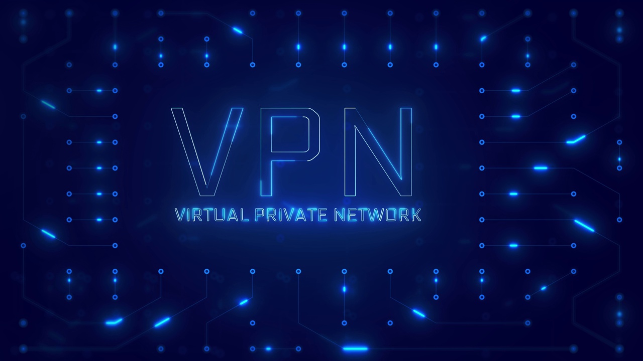VPN文字与霓虹灯电路板设计或计算机半导体设计视频下载