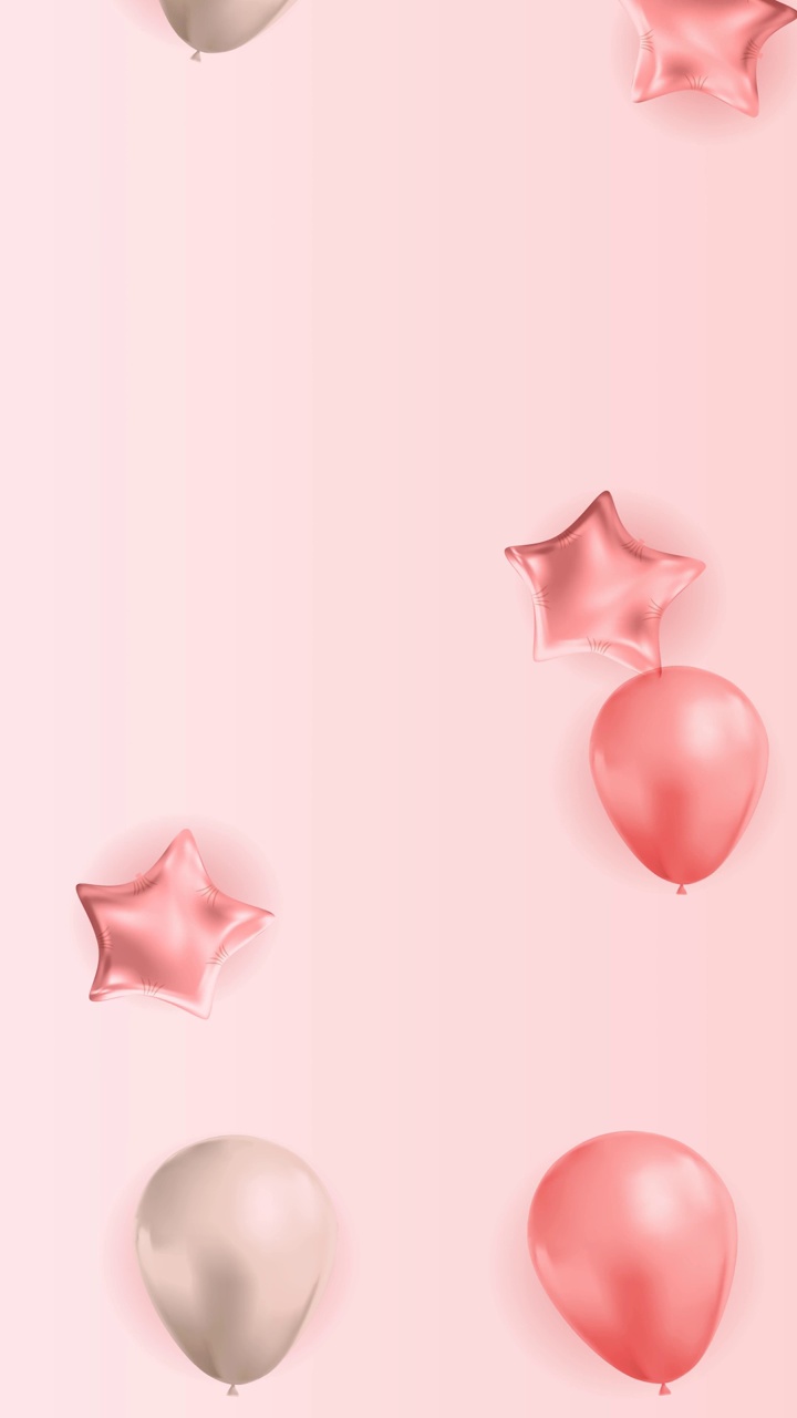 粉红色的节日背景与气球视频下载