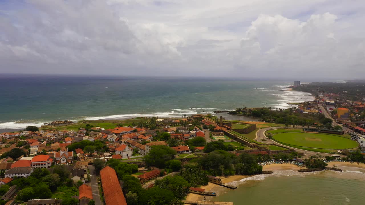 斯里兰卡，加勒，荷兰堡垒，灯塔。视频素材