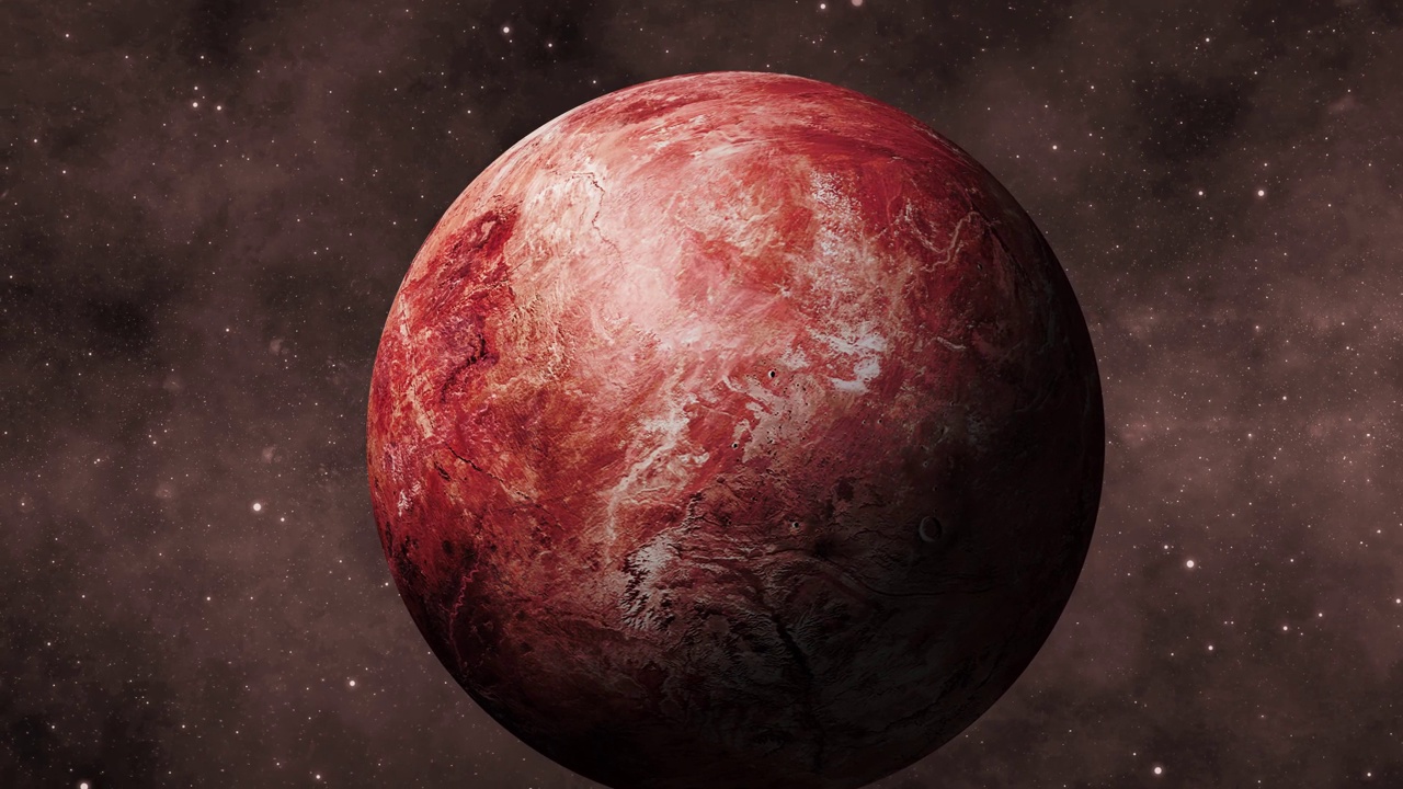 旋转现实3d Makemake虚构的行星星系视频下载