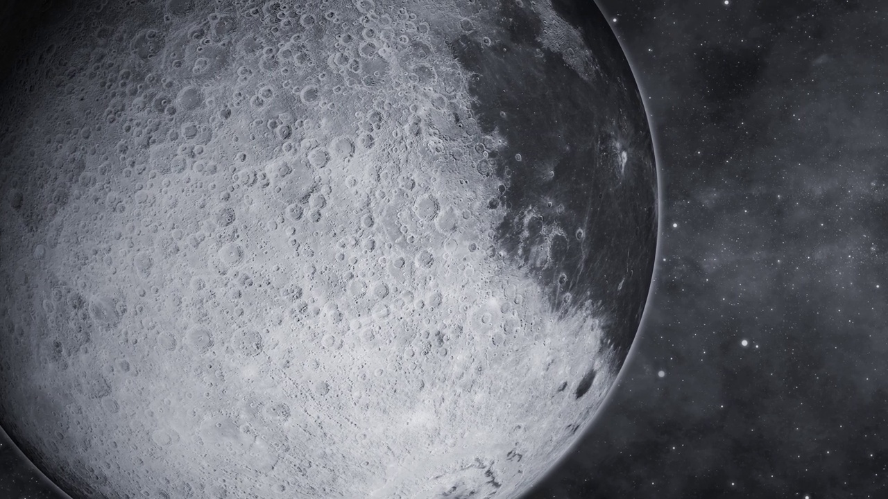 旋转三维月球面板旋转视图空间视频下载