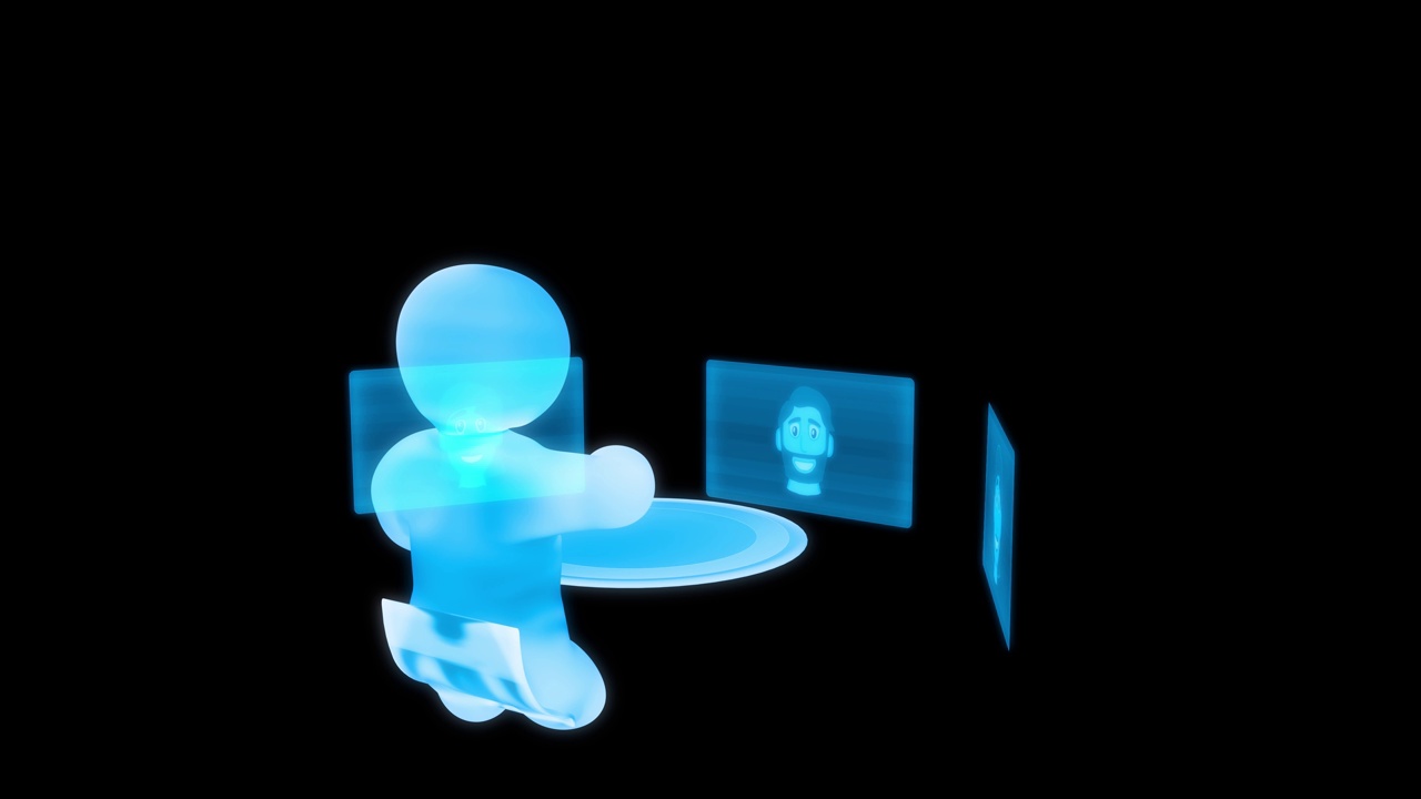 模拟或元宇宙用户的化身是在虚拟空间中使用约会应用程序，孤立的视频下载