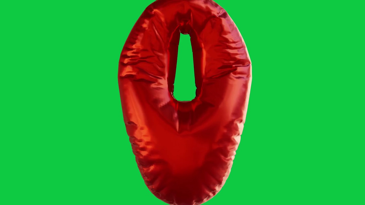 倒计时从10到0红色气球文本与色度绿色背景视频下载
