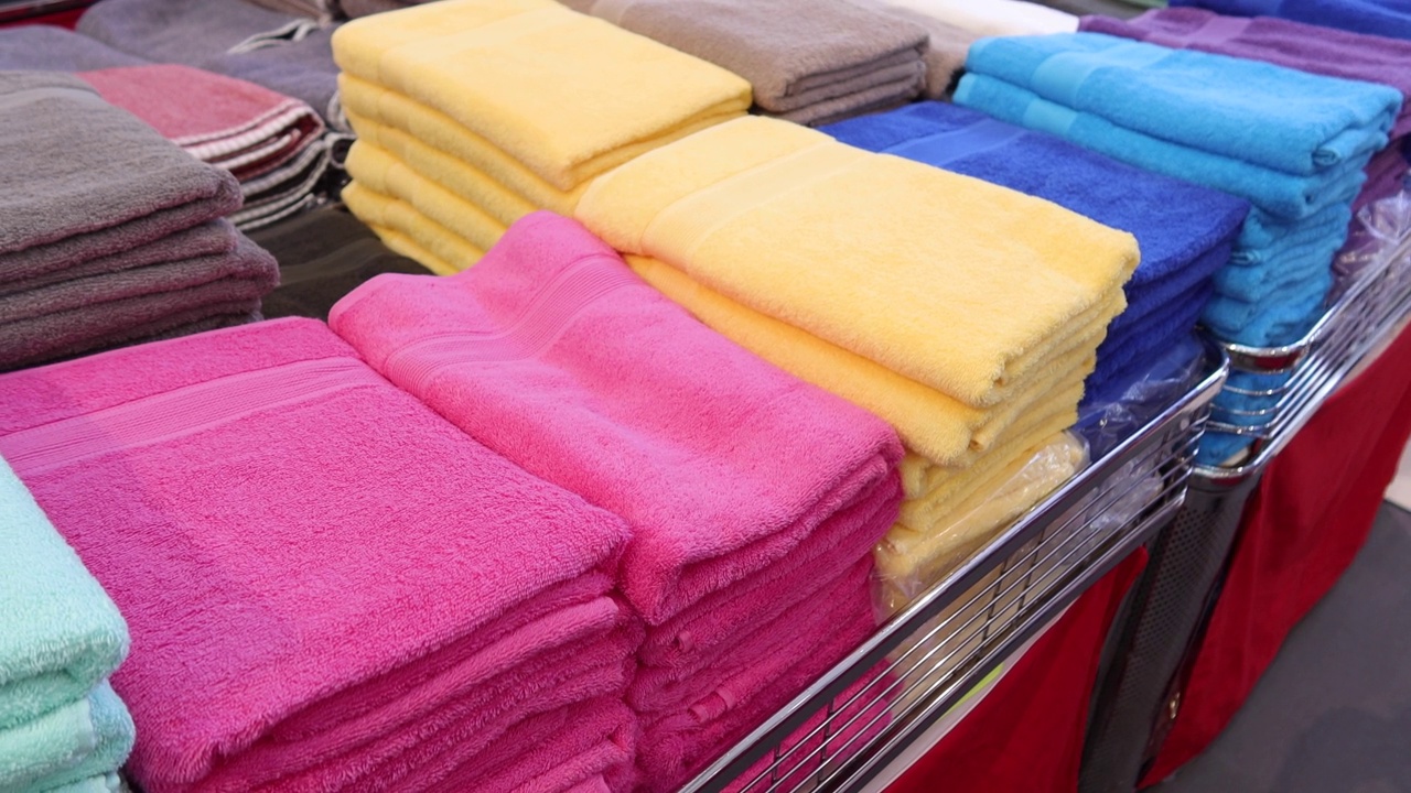 彩色浴巾展示出售视频下载