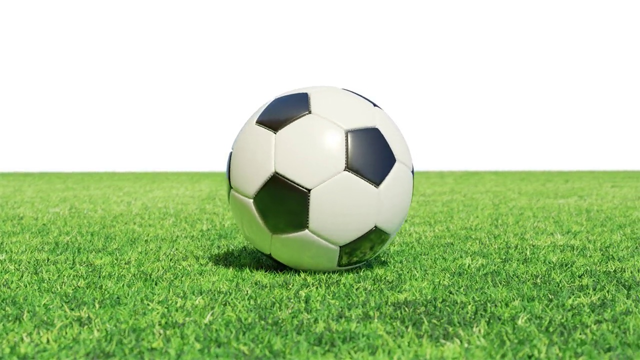 逼真的足球。足球的概念。三维循环动画视频素材
