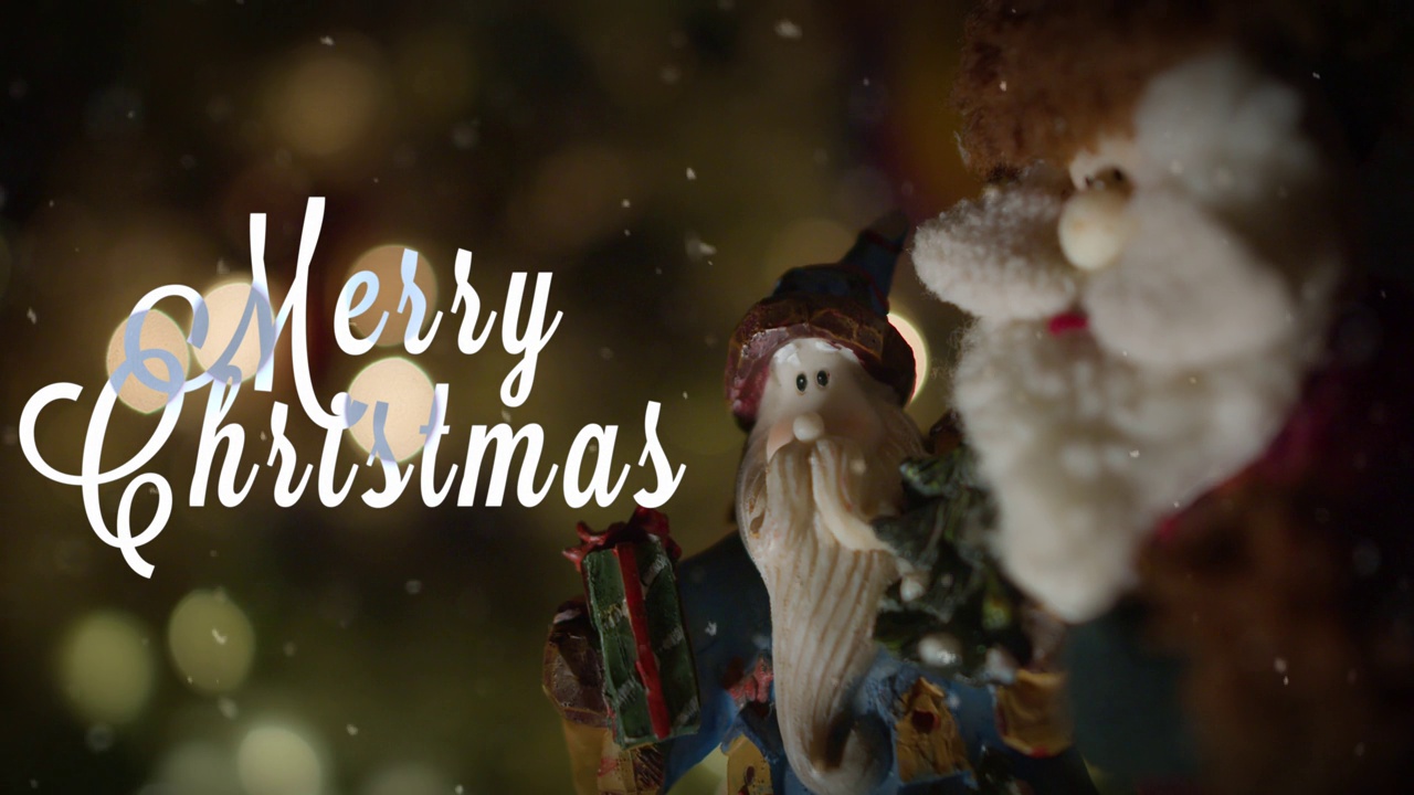圣诞老人通过视频明信片送上圣诞快乐的祝福视频下载