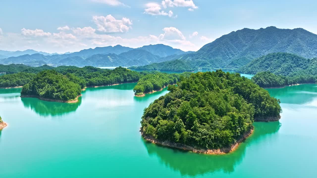 杭州千岛湖鸟瞰图视频素材