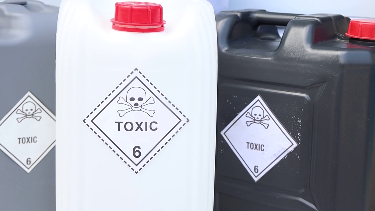 化学产品上的有毒标志视频下载
