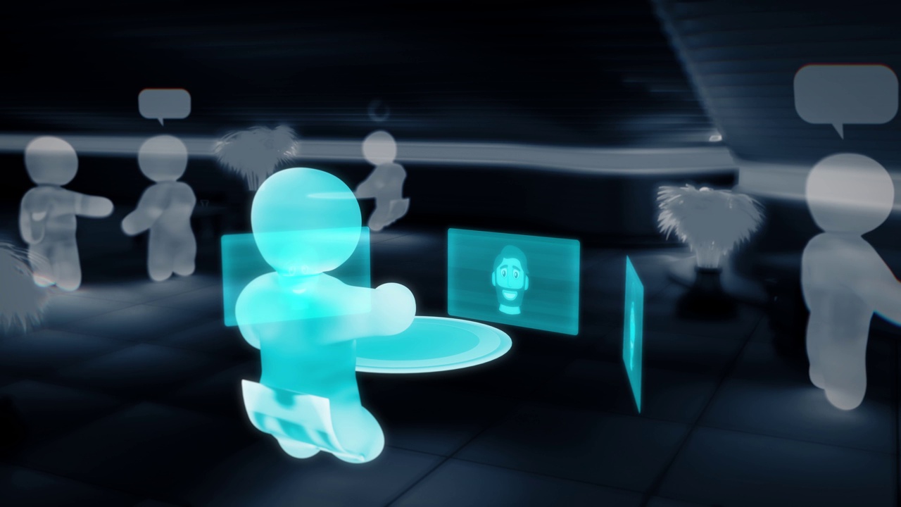 用户的虚拟宇宙化身在虚拟空间中使用约会服务视频下载