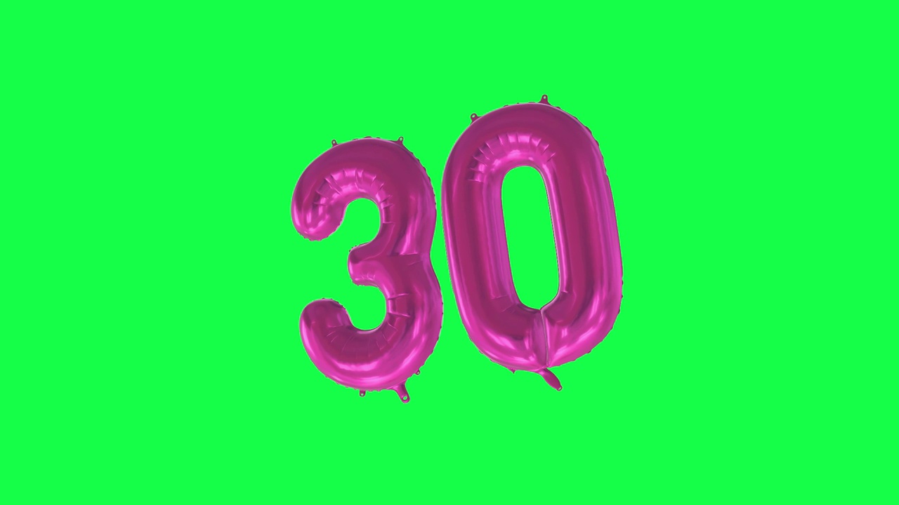 生日快乐，30岁。氦气球。循环动画。视频下载