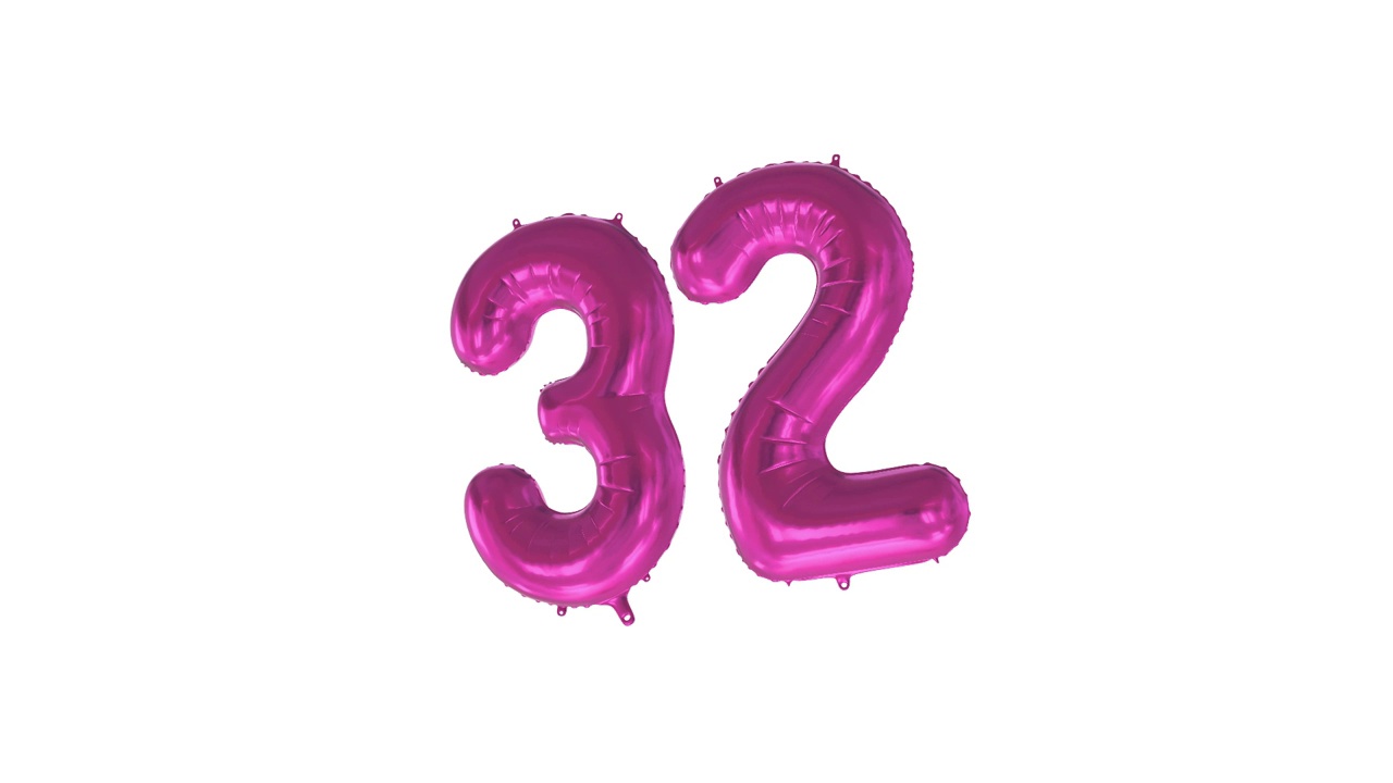 生日快乐，我32岁。氦气球。循环动画。视频下载