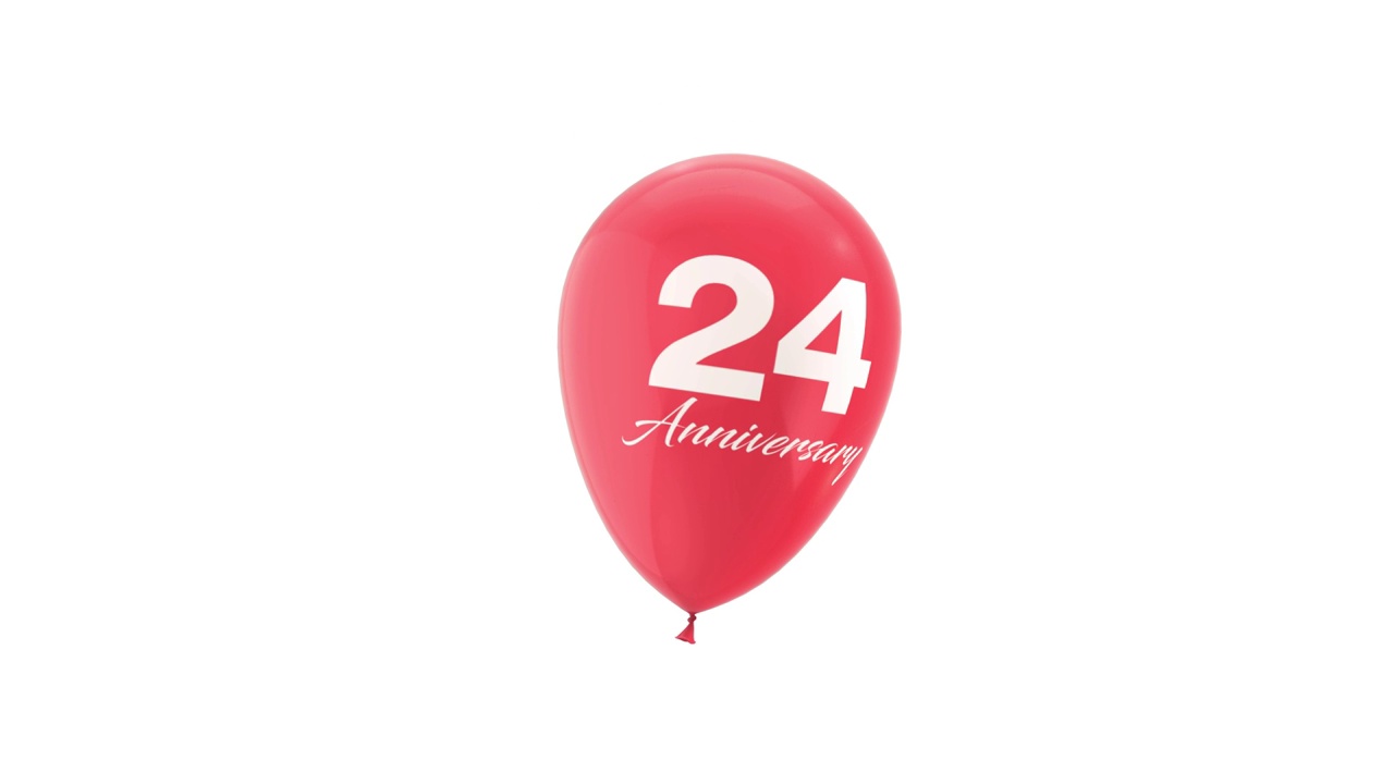 24周年庆典氦气球动画。视频下载