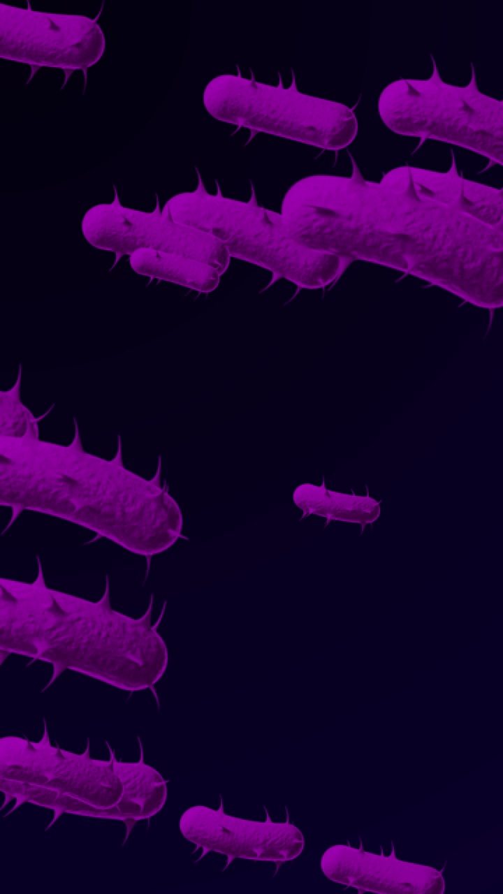 通过电子显微镜看到的细菌- 4K显微镜细菌医学背景-循环，可循环的细菌-漂浮的大肠杆菌-细菌-细菌-三维动画的细菌-细菌特写-发光的细菌-粉红色-黑色背景视频下载