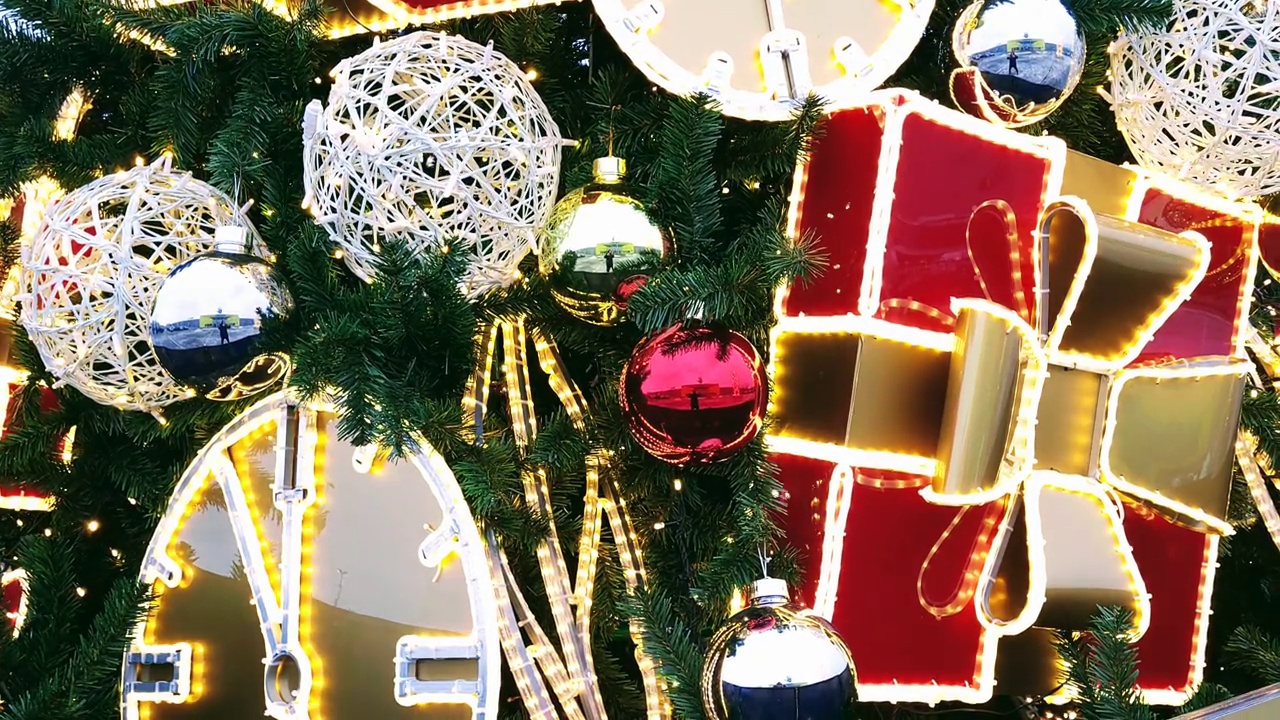 圣诞装饰花环照明视频下载
