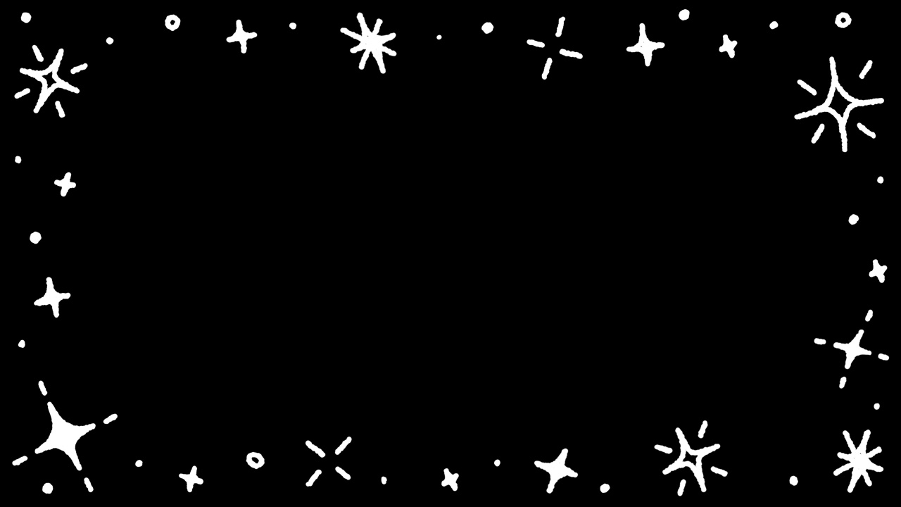 4K高清涂鸦可爱的闪闪发光的星星点点五彩纸屑矩形边框手绘绘制卡通舞蹈线定格动画最小循环动画运动图形彩色黑色绿色屏幕背景视频下载
