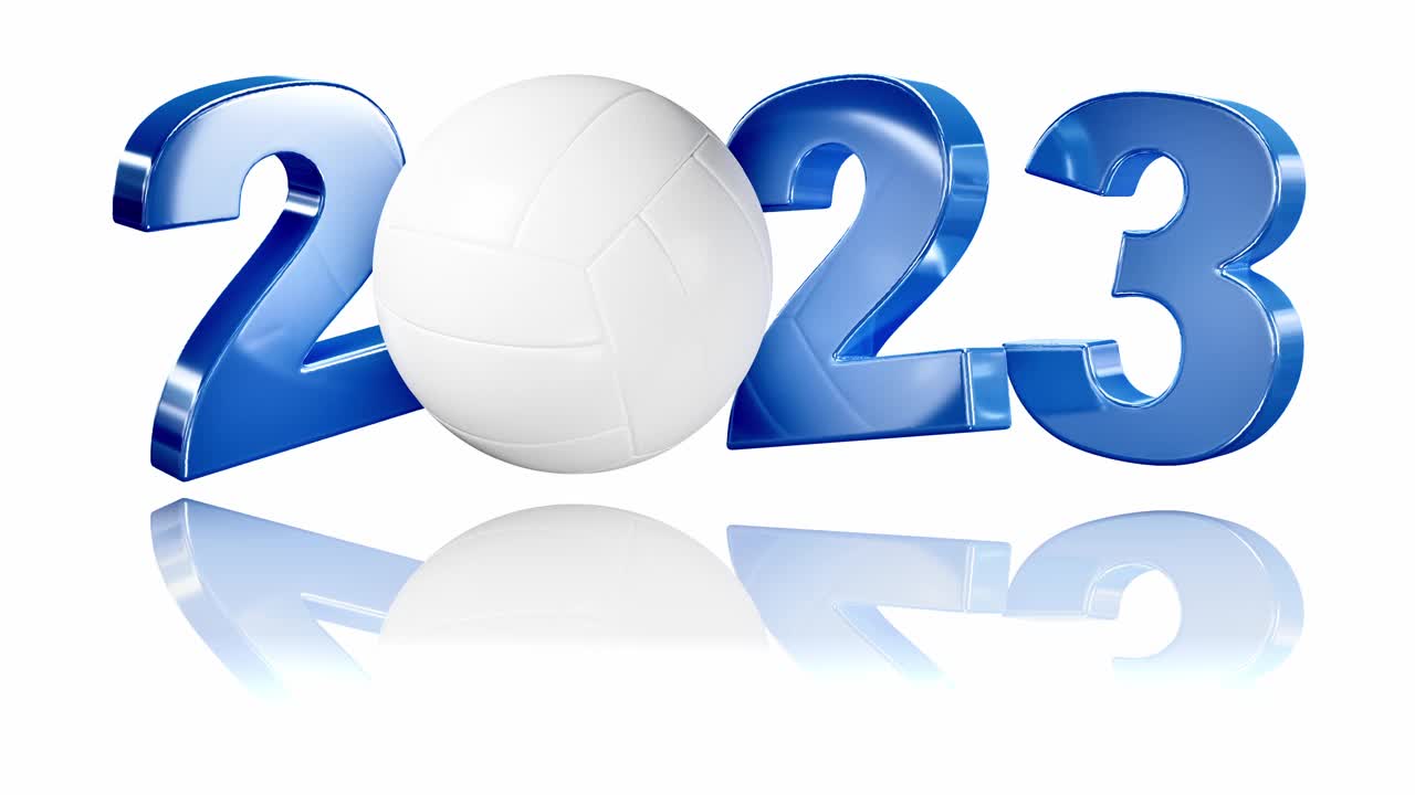排球2023设计无限旋转在白色上视频素材